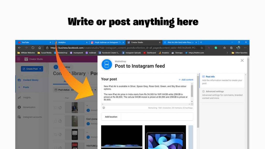 How to Post Photos on Instagram from PC