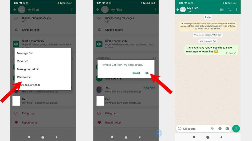 Second Step to Remove WhatsApp Group Member