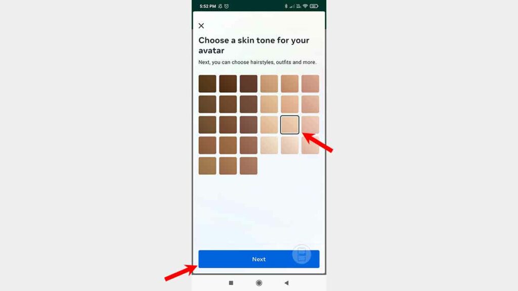 WhatsApp Avatar Skin Tone Options