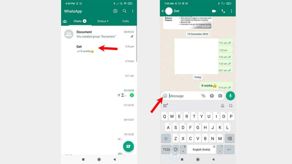 WhatsApp Chat Emoji Option