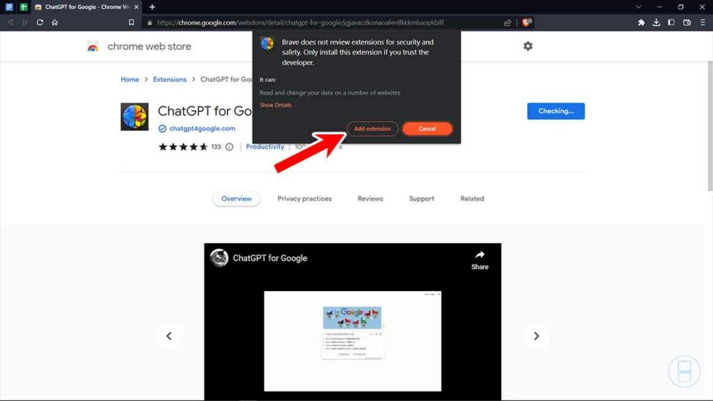 ChatGPT for Google extension Download Page