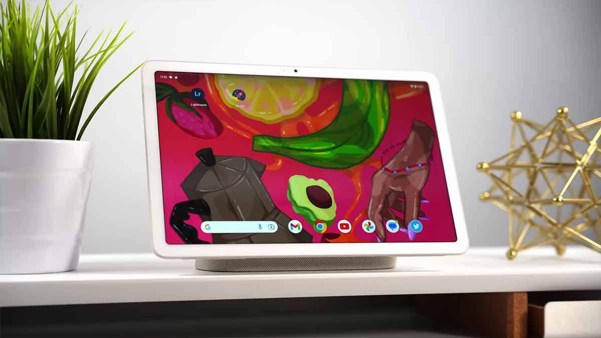 Google Pixel Tablet with dock on desk