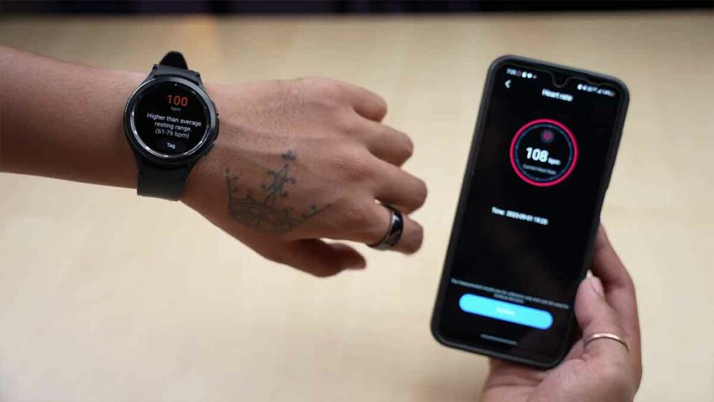 boAt Smart Ring Gen 1 vs Smartwatch heart rate test